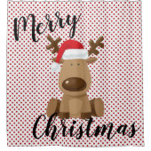 Weihnachtsduschvorhang Reindeer Polka Dot Polkad Duschvorhang (Vorderseite)
