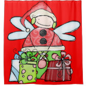 Weihnachtsduschvorhang Rot Duschvorhang (Vorderseite)