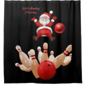 Weihnachtsduschvorhang, Santa Bowling Duschvorhang (Vorderseite)