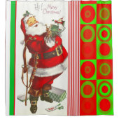 Weihnachtsduschvorhang, Santa Vintag Duschvorhang (Vorderseite)