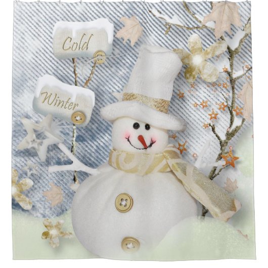 Weihnachtsduschvorhang/Schneemann Duschvorhang (Vorderseite)