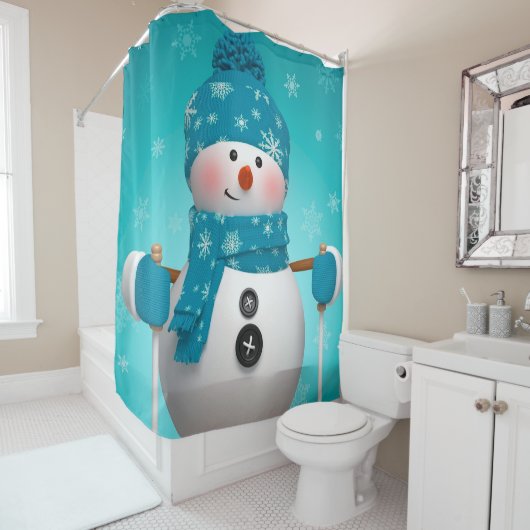 Weihnachtsduschvorhang/Schneemann Duschvorhang (Beispiel)