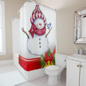 Weihnachtsduschvorhang, Schneemann Duschvorhang (Beispiel)