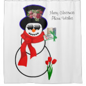 Weihnachtsduschvorhang, Schneemann iPhone Duschvorhang (Vorderseite)