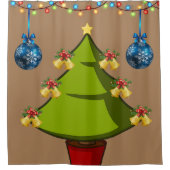 Weihnachtsduschvorhang, Weihnachtsbaum Duschvorhang (Vorderseite)