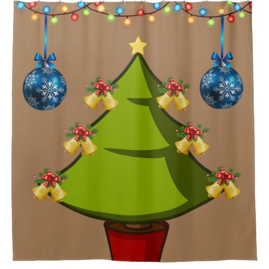 Weihnachtsduschvorhang, Weihnachtsbaum Duschvorhang (Vorderseite)