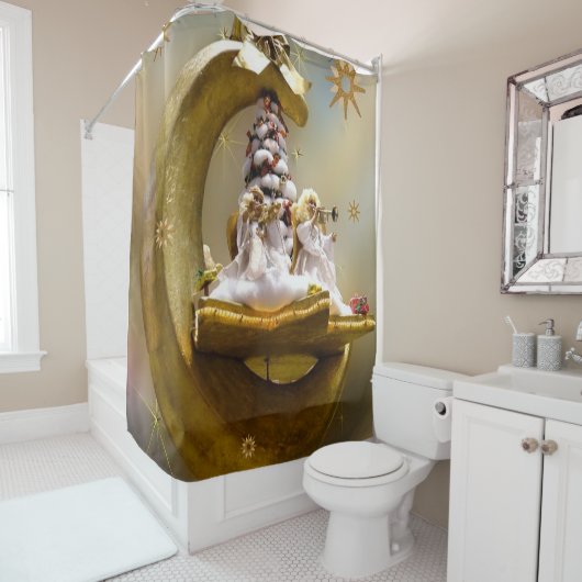 Weihnachtsduschvorhang, Weihnachtsgel Duschvorhang (Beispiel)