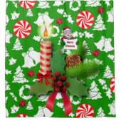 Weihnachtsduschvorhang, Weihnachtskerze Duschvorhang (Vorderseite)