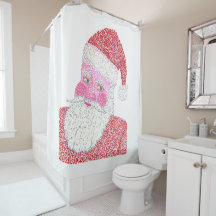 Weihnachtsduschvorhänge vom Santa Head Pointillism