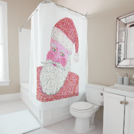 Weihnachtsduschvorhänge vom Santa Head Pointillism Duschvorhang