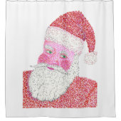 Weihnachtsduschvorhänge vom Santa Head Pointillism Duschvorhang (Vorderseite)