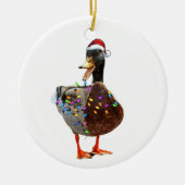 Weihnachtsdute mit Hut und Licht Keramik Ornament (Vorne)