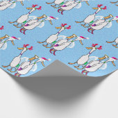 Weihnachtsduten in Party Kostümen mit Geschenken Geschenkpapier (Ecke)