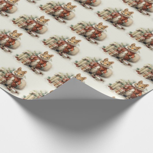 Weihnachtseichenwackelpapier Geschenkpapier (Ecke)