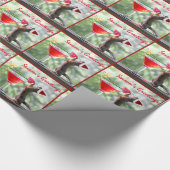 Weihnachtseichhörnchen, das ein Cocktail trinkt Geschenkpapier (Ecke)