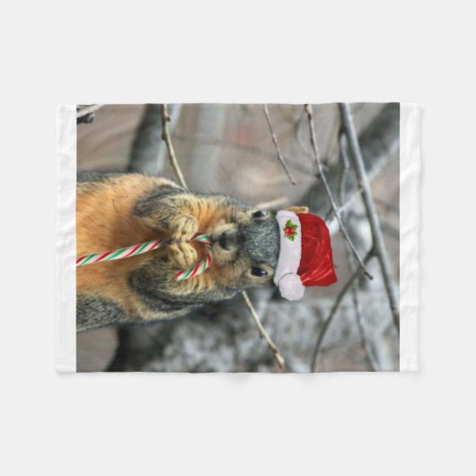 Weihnachtseichhörnchen Fleecedecke (Vorderseite (Horizontal))