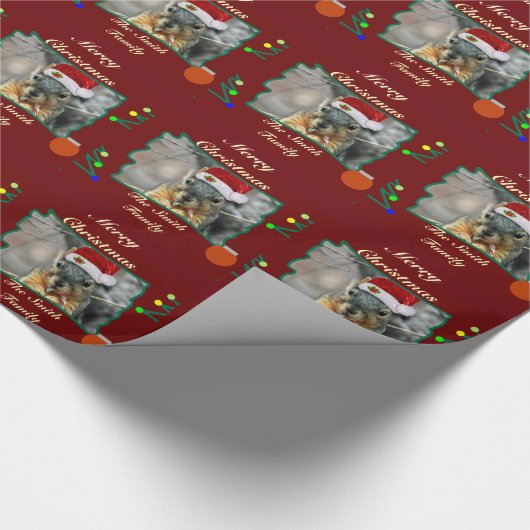 Weihnachtseichhörnchen Geschenkpapier (Ecke)