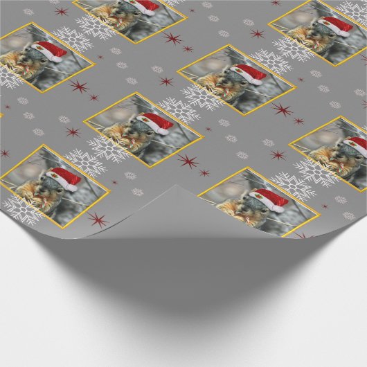 Weihnachtseichhörnchen Geschenkpapier (Ecke)