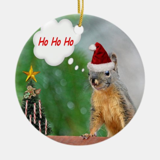 Weihnachtseichhörnchen Keramikornament (Vorne)