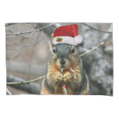 Weihnachtseichhörnchen Kissenbezug (Vorderseite)