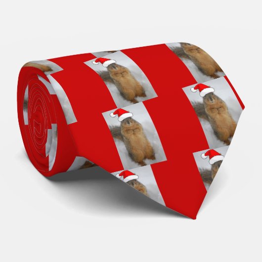 Weihnachtseichhörnchen Krawatte (Gerollt)