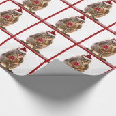 Weihnachtseichhörnchen mit Zuckerstange Geschenkpapier (Ecke)