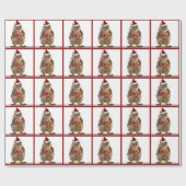 Weihnachtseichhörnchen mit Zuckerstange Geschenkpapier (Flach)