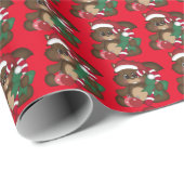 Weihnachtseichhörnchen Packpapier (Rolleneckpunkt)