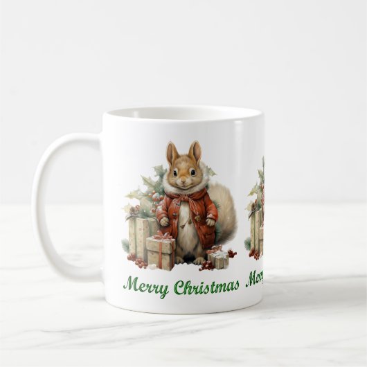 Weihnachtseichhörnchen-Tasse Kaffeetasse (Links)