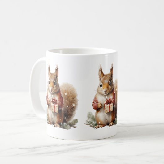 Weihnachtseichhörnchen-Tasse Kaffeetasse (Vorderseite Links)
