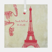 Weihnachtseiffelturm Ornament Aus Glas (Vorderseite)