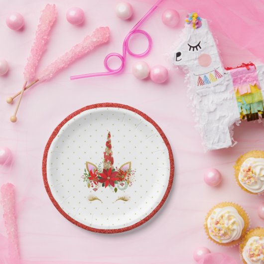 WeihnachtsEinhorn-Babyparty-Pappteller Pappteller (Party)