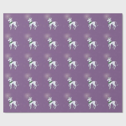WeihnachtsEinhorn Geschenkpapier (Flach)