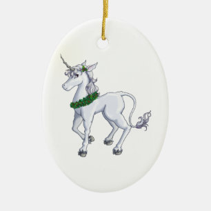 WeihnachtsEinhorn Keramik Ornament