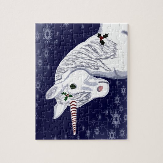 WeihnachtsEinhorn-Kopf-Puzzlespiel mit Zinn Puzzle (Vertikal)