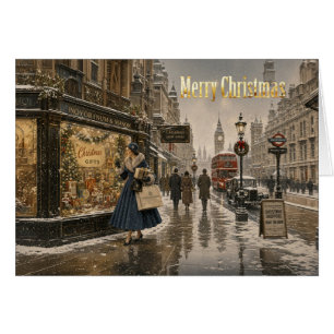 Weihnachtseinkauf einer Dame in London in den 1950