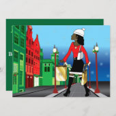 Weihnachtseinkauf mit Beuteln und Kleidung Einladung (Vorne/Hinten)