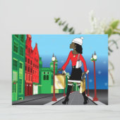 Weihnachtseinkauf mit Beuteln und Kleidung Einladung (Stehend Vorderseite)