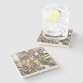 Weihnachtseinkäufer auf der Fifth Avenue (New York Steinuntersetzer (Seitenansicht)