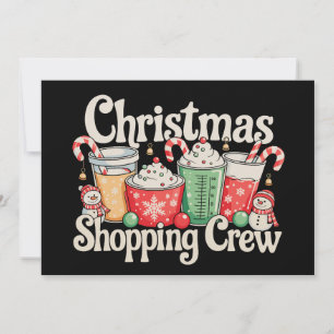 Weihnachtseinkaufs-Crew Xmas-Kaffee-Festtagszeit Feiertagskarte