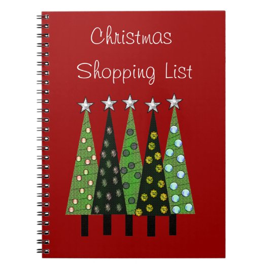 Weihnachtseinkaufsliste Notizbuch Notizblock (Vorderseite)