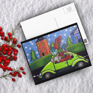 Weihnachtseinkaufswagen-Geschenke Feiertagspostkarte