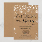 Weihnachtseinladung / Essensgetränk & Sei froh ein Einladung (Vorne/Hinten)