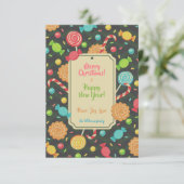 Weihnachtseinladung mit Bonbons Einladung (Stehend Vorderseite)