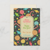 Weihnachtseinladung mit Bonbons Einladung (Vorne/Hinten)