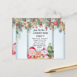 Weihnachtseinladung Postkarte