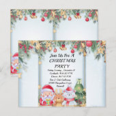 Weihnachtseinladung Postkarte (Vorne/Hinten)