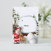 Weihnachtseinladung – Weihnachtsmann & Rentiere Wi Einladung (Stehend Vorderseite)