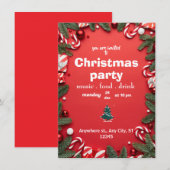 Weihnachtseinladungen Flachkarte (Vorne/Hinten)