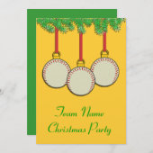 Weihnachtseinladungen für Baseball oder Softball Einladung (Vorne/Hinten)